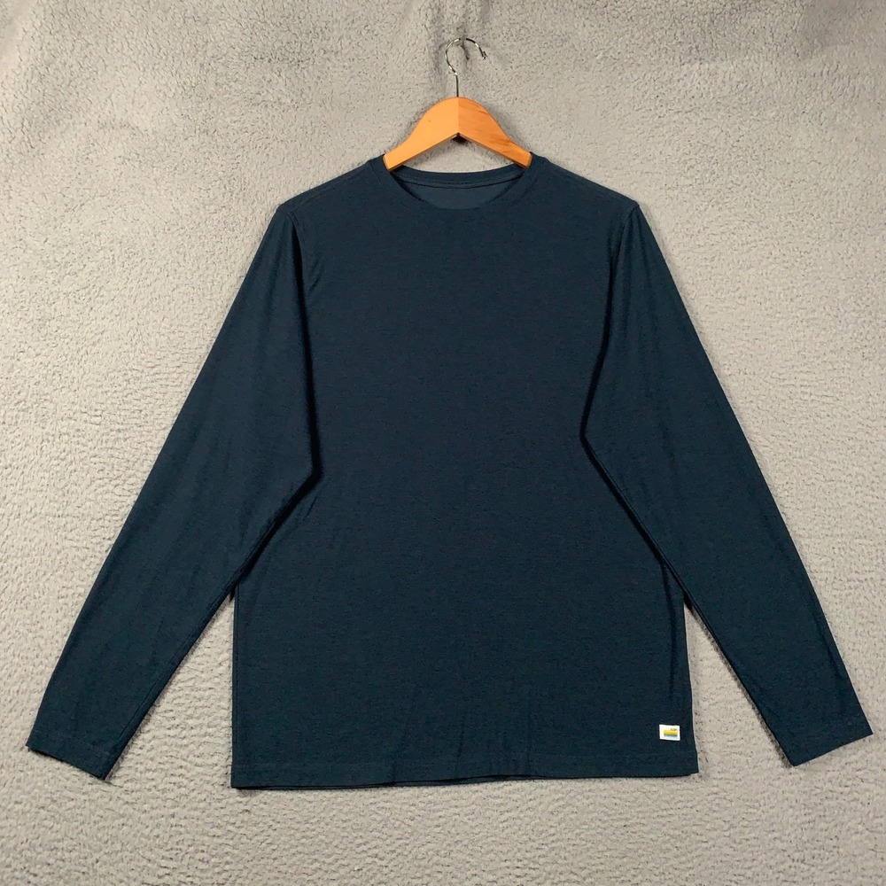Vuori Strato Tech Tee Long Sleeve Shirt Mens Large L Blue Heathered Performance